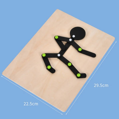 Puzzle, Match, Joint Movement, Little Wooden Man Game, Teaching Tool, Toy, Versatile Little Wooden Man Children's Toy