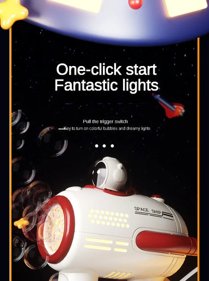 Children Bubble Gun Toy Astronaut Fully Automatic Bubble Machine Bubbles Gun Outdoor Game Fantasy Toy for Boys Girls Gifts