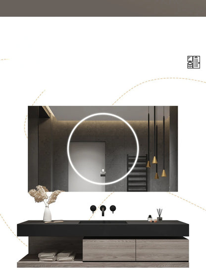 Bathroom Cabinet Smart Mirror Cabinet Slate Ceramic Integrated Washbasin Bathroom Vanity Cabinet with Sink Bathroom Furniture