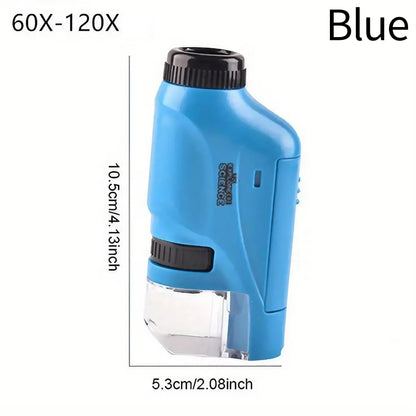 Portable Handheld 60X-100X Magnification Microscope Optical Lens Scientific Observation Tool