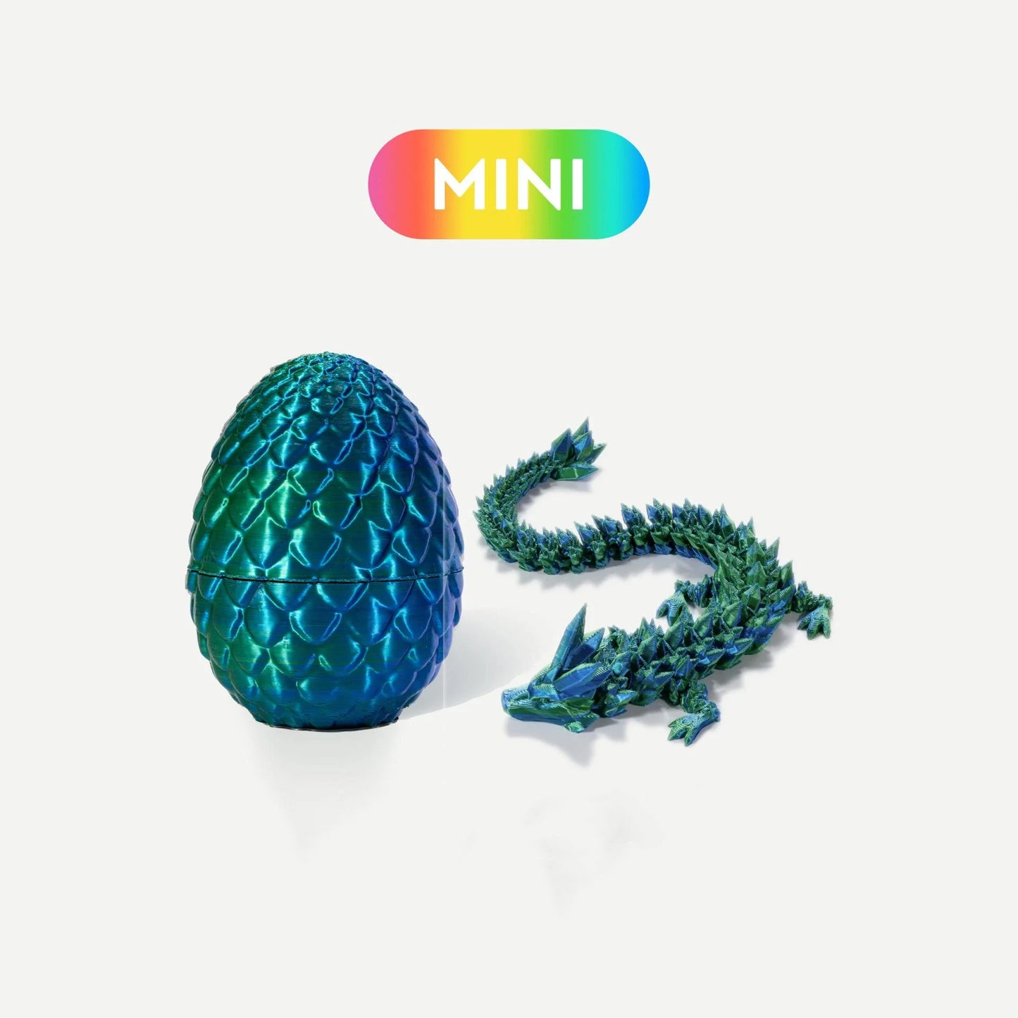 22cm 3D Printed Dragon 8.5cm Dragon Egg Crystal Dragon Egg Funny Home Office Decoration Cool Chinese Festival Dragon Figurine