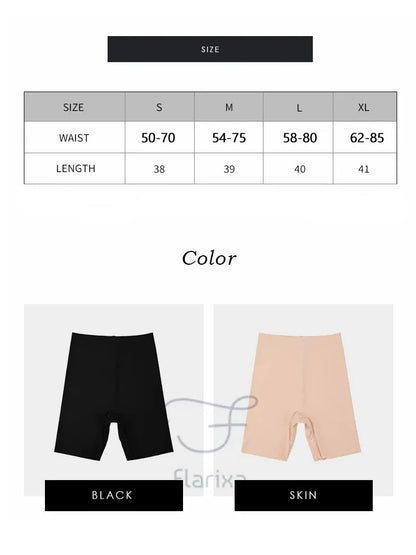 Flarixa Seamless High Waist Shorts Panties For Women Tummy Control Hip Lift Ice Silk Safety Pants Underwear Boyshorts Boxer
