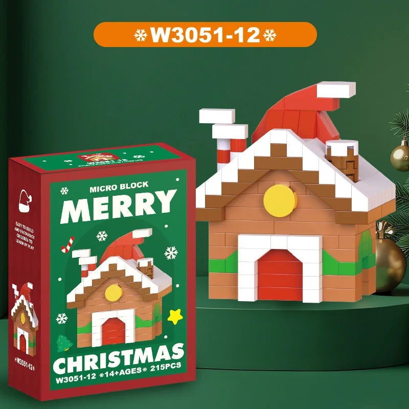 Christmas Gifts Building Block Series Santa Claus Reindeer Puzzle Assembly Bricks Table Decoration Toys for Child Chrismas Gift