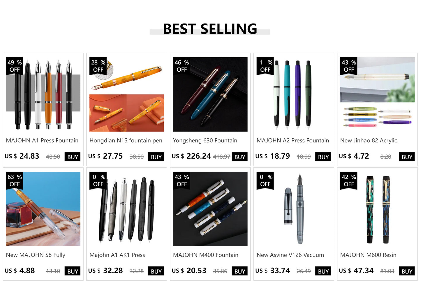 JinHao X159 Acrylic Black Fountain Pen Metal Clip Extended Fine Nib F 0.5mm for business office and school stationery gifts