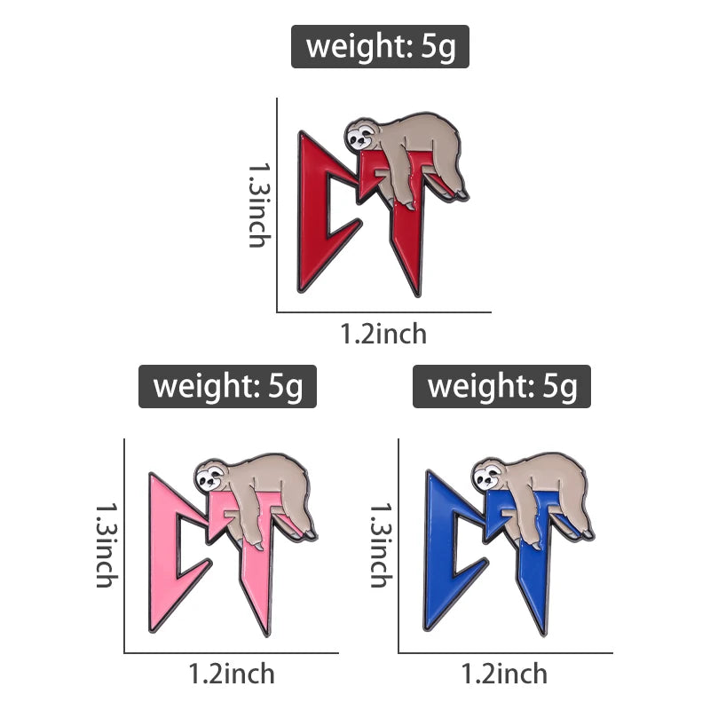 Retro Mexican Metal Hat Clip Pins Enamel Pins Cartoon Sloth Boy Baseball Cap Golf Cap Hat Badge Accessories Fashion Jewelry Gift