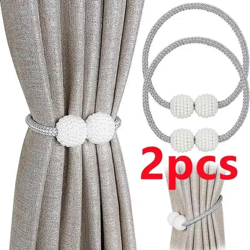 1pcs-2PCS New curtain buckle, curtain strap, pearl buckle design, no drilling installation, curtain tie rope