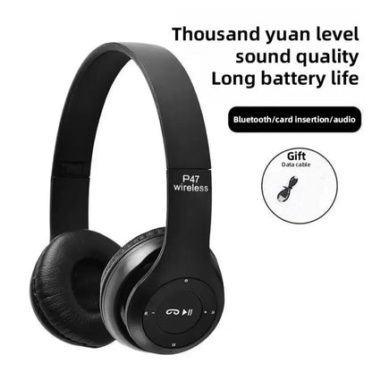 P47 Wireless Headphones Bluetooth 5.0 Earphones Foldable HIFI Stereo Bass for Music Gaming Kid Girl Earphone for Smartphone
