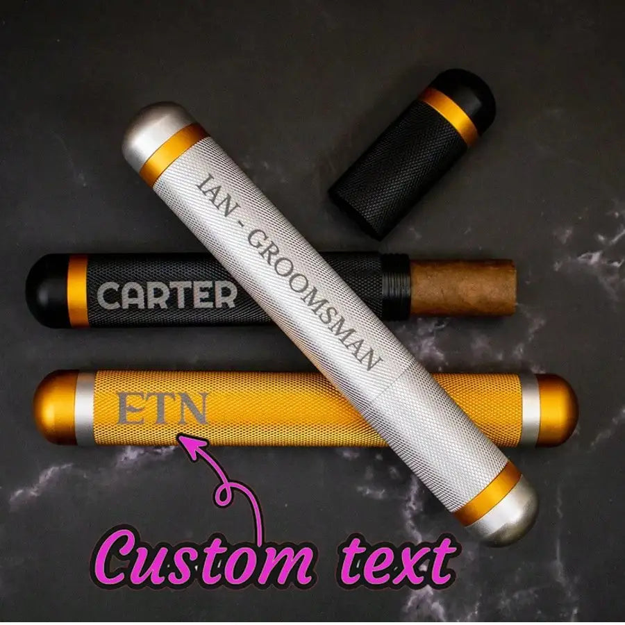 Personalized Cigars Accessories For Men, Unique Groomsmen Gifts For Wedding Day, Custom Cigars Holder, Best Man Proposal