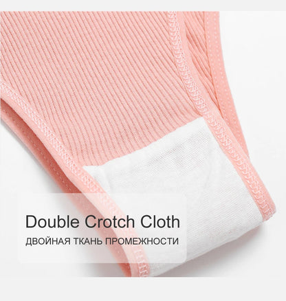 5Pcs/Set Women Cotton Brazilian Panties V Waist Female Underwear Comfortable Underwear Low Rise T-Back Bikini Girls Lingerie New