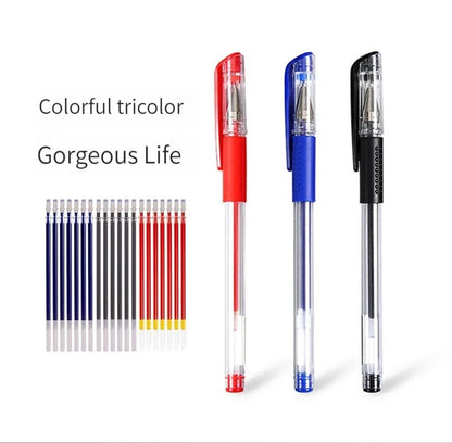 35/25pcs Gel Pen Set School Supplies Black Blue Red Ink Color 0.5mm Ballpoint Pen Kawaii PenWriting Tool School OfficeStationery
