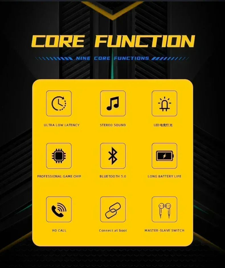 X15Pro Gaming Earbuds Wireless Bluetooth Earphones With Mic Bass Audio Sound Positioning 9D Stereo Music HiFi Headset For Gamer