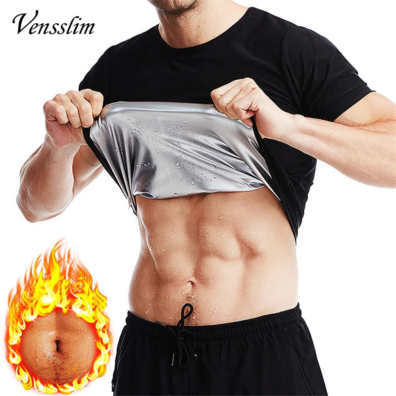 Vensslim Men’s Sauna Suit Sweat Heat Trapping Workout Fat Burner Vest Slimming Body Shaper Tank Top Waist Trainer Fitness Corset