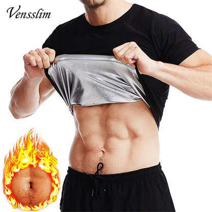 Vensslim Men’s Sauna Suit Sweat Heat Trapping Workout Fat Burner Vest Slimming Body Shaper Tank Top Waist Trainer Fitness Corset