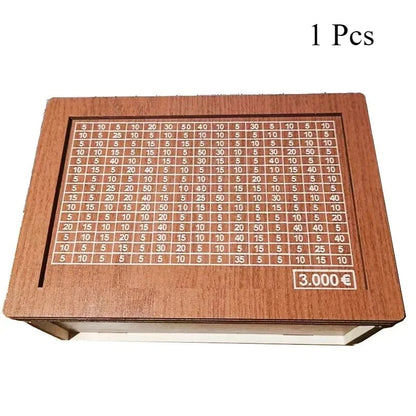 1 Pcs Wooden DIY Piggy Bank Reusable Handmade Money Box, Piggy Bank with Saving Goal and Numbers To Help The Habit of Saving