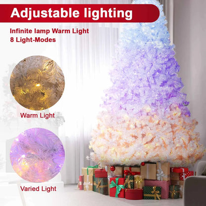 White Christmas Tree Auto Tree Branches Infinite Light 8 Flashing Modes Stereo Wooden Scene Layout Decorations Ornaments Handmad