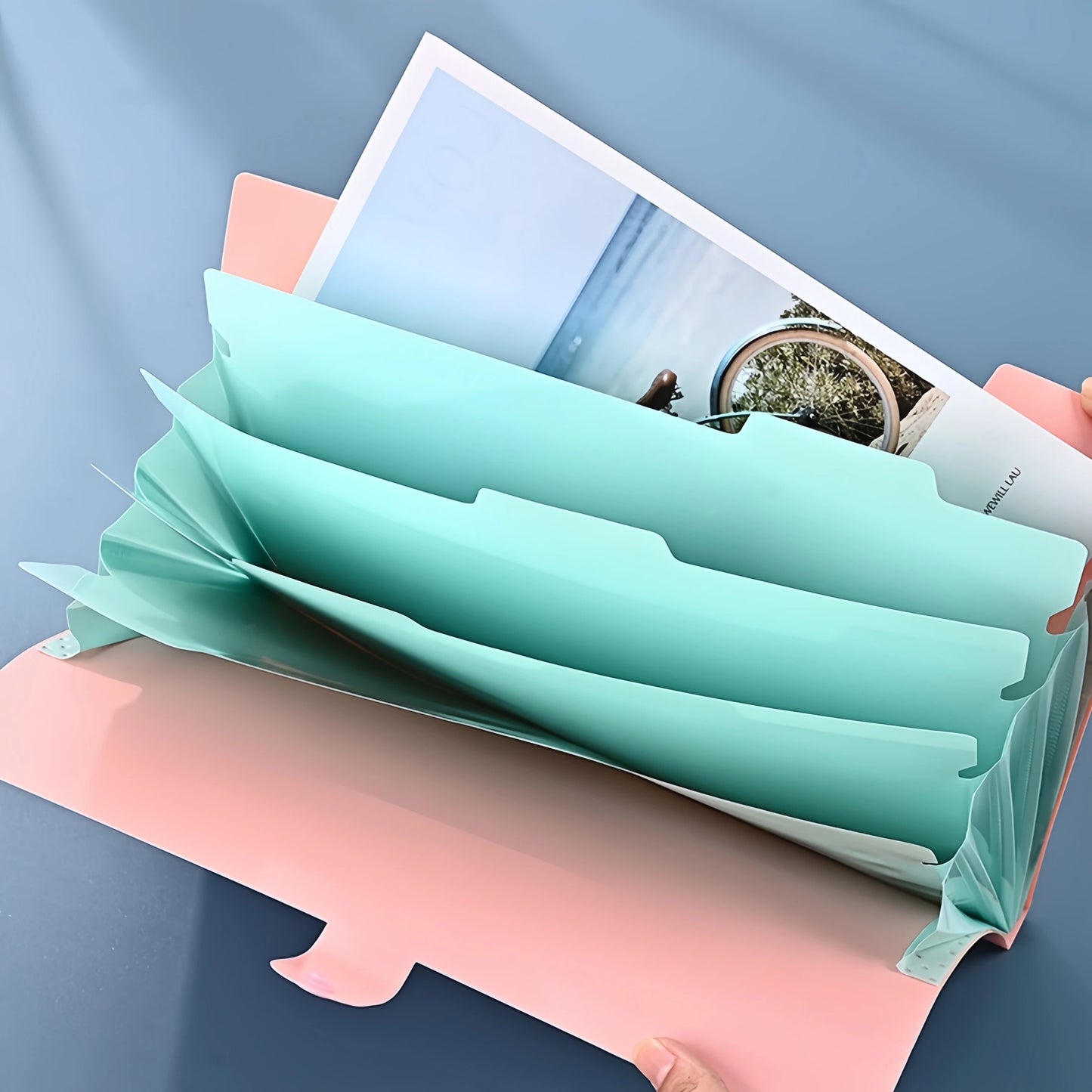 A4 Multi-Layer Folder File Bag Candy Color Five Grid Organ Bags Large Capacity Korean Simple Office School Supplies Stationery