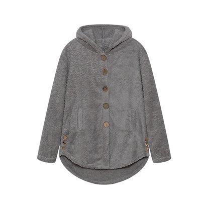 Fashion Trend Autumn and Winter Press-pleated Printed Turn-collar Long-sleeved Shirt Two-piece Furry Coat