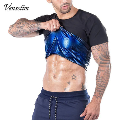 Vensslim Men’s Sauna Suit Sweat Heat Trapping Workout Fat Burner Vest Slimming Body Shaper Tank Top Waist Trainer Fitness Corset