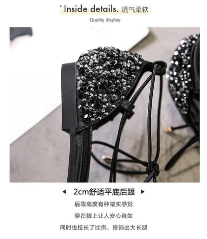 أحذية نسائية فاخرة أنيقة مريحة من تصميم 2022، أحذية نسائية أنيقة للبالغين، أحذية زفاف مثيرة برباط متقاطع