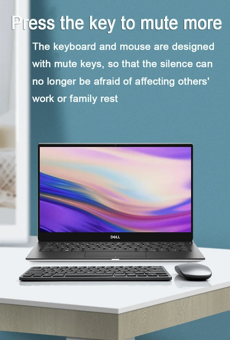 Bluetooth 5.0 &2.4G Wireless Keyboard and Mouse Combo Mini Multimedia Keyboard Mouse for Computer Laptop PC iPad Macbook Android