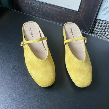 Woman Shoes ‌Summer New Women's Slippers Outdoor Casual Low Heel Slides with Buckle Slippers Women Daily Wear Closed Toe Sandals