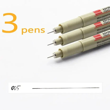3pcs Manga Markers Needle Pen Art Hand-painted Hook Line Pen Sketch Pens Stationery Set Art School Supplies Art Sakura Pen New