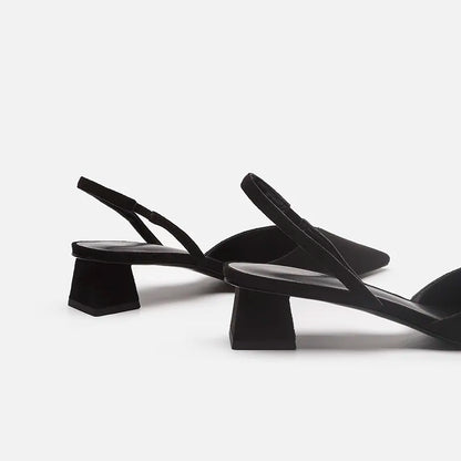 Shoes for Women 2024 Brand Slip-on Women's High Heels Fashion Shallow Mouth Office and Career Sexy Slingbacks Closed Toe sandals