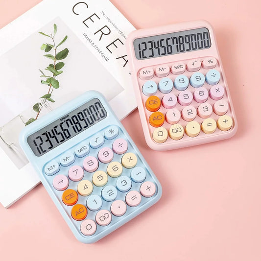 1pc candy color calculator, with large LCD screen, calculator button, calculator office or school, flexible keyboard calculator