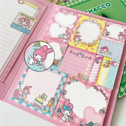 Kawaii Cartoon Hello Kitty Paste Sticky Note Mymelody Cinnamoroll Cute Kuromi Notebook Student School Office Stationery