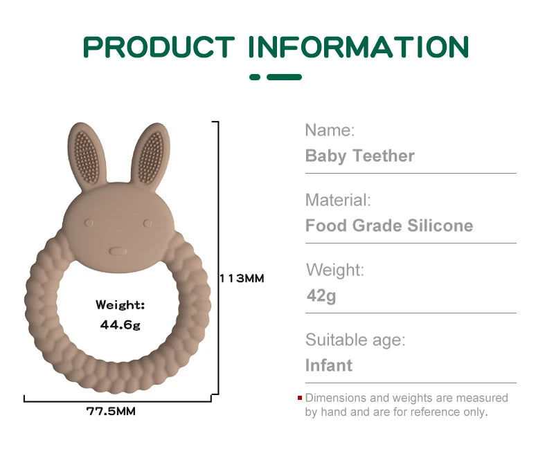 Cute Baby Rabbit Baby Toy Food Grade Safe Silicone Toothbrush bunny Teether Toy Teething Set