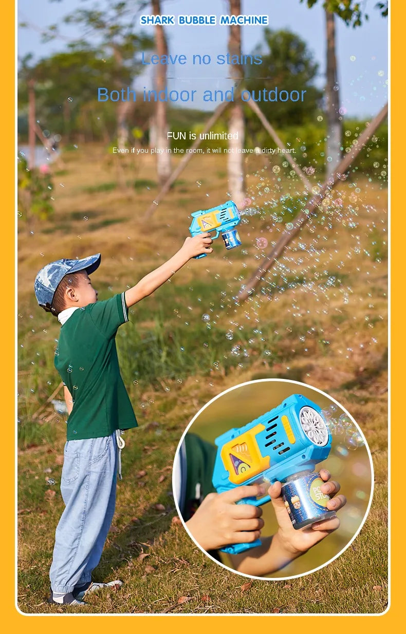 Children Bubble Gun Toy Astronaut Fully Automatic Bubble Machine Bubbles Gun Outdoor Game Fantasy Toy for Boys Girls Gifts