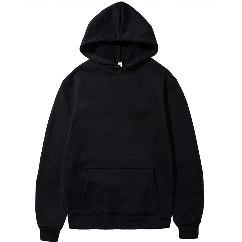Men's Hoodies Pullover Spring Autumn Casual Hoodie Sweatshirts Solid Color Hoodies Oversize Black Sweatshirt Male Top
