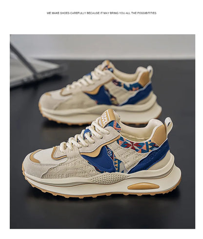 Men's Shoes 2025 Spring New Casual Versatile Comfortable Fashion Trend Niche Non-slip Wear-Resistant Retro Sneakers