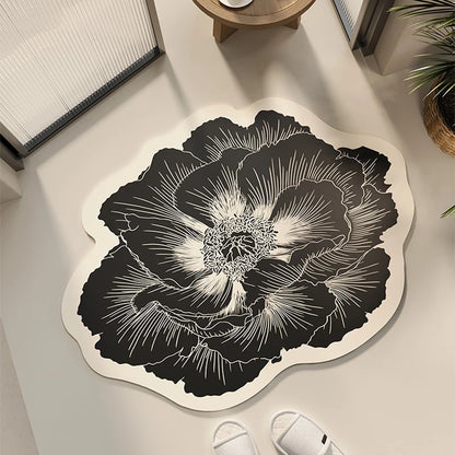 Bathroom Floor Mat Water-absorbing Non-slip Dirt-resistant Carpet Flower Diatom Mud Special-shaped Rug Door Home Decoration Mats