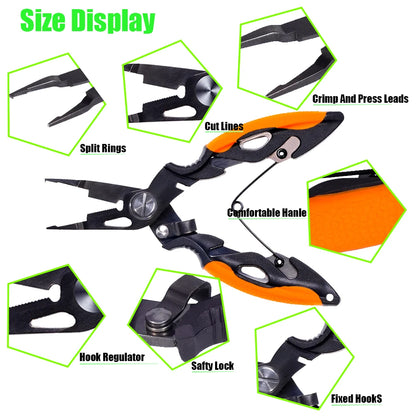 New Multifunctional Fishing Pliers Accessories 420 Stainless Steel Body Scissors Line Cutter Hooks Remover Outdoor Fishing Tools