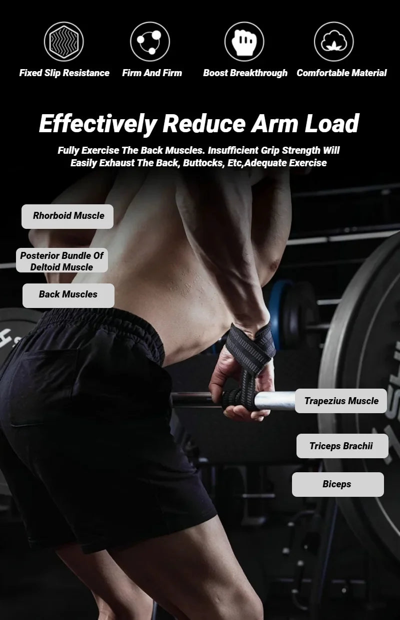 2Pcs Sports Booster Belt Grip Fitness Pull-Up Bars Pull-Ups Silicone Non-Slip Wear-Resistant Deadlift Strap Gym Dumbbell Workout