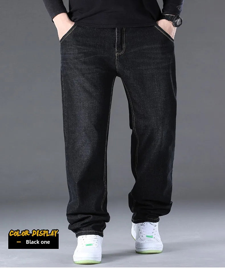 Men Light Luxury Elastic force loose Fit Pants Comfortable Soft Business Fashion ventilate Casual Denim Trousers Male Clothing