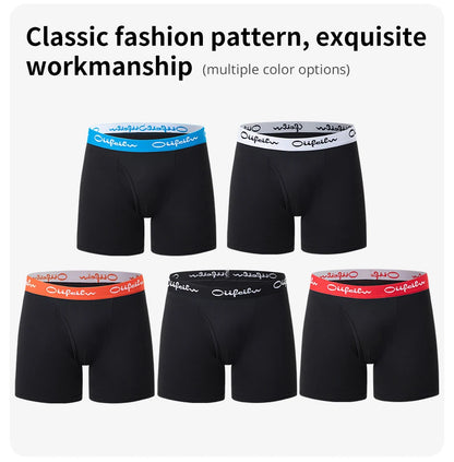 5/10 Pack Multi-size Teenagers To Adults Men's Boyshort Leisure Sports Joker Elastic Waist Long Men's Underwear Can Be Parent-ch