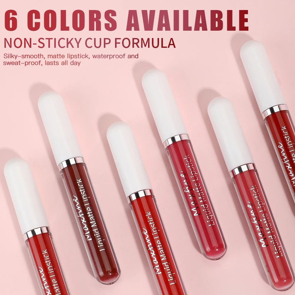 Waterproof Long Lasting Matte Lip Gloss Non Stick Cup Liquid lipstick