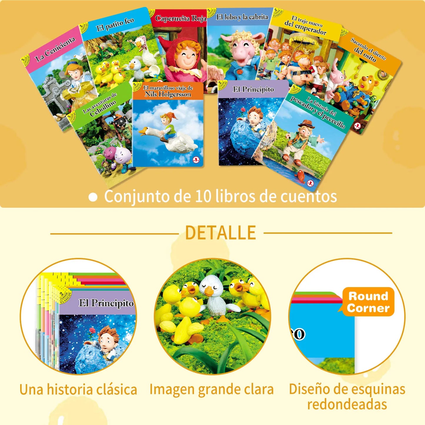 Spanish Set Of 10 Fairy Tale Books Libros Children's Bedtime Stories Companion Reading Color Content For Preschool Learning
