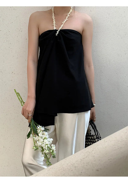 Satin Wide Leg Pants Long Floor Casual Pants Women's Summer