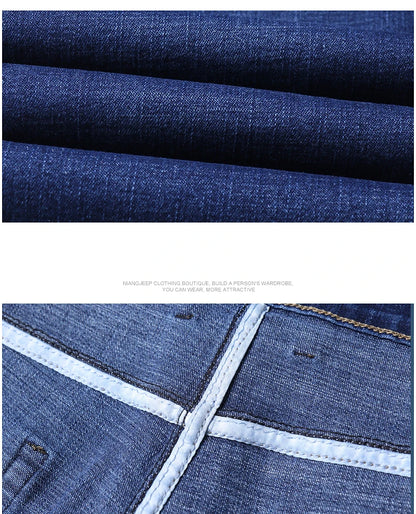 2025 New Business Men's Jeans Casual Comfortable Straight Stretch Fashion Classic Premium Blue Black Denim Pants Large Pants