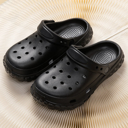 Women and Men's Hole Shoes Summer Non-Slip Outdoor Sandals Closed Toe Shit Feeling Beach Slippers Thick Bottom Soft Bottom