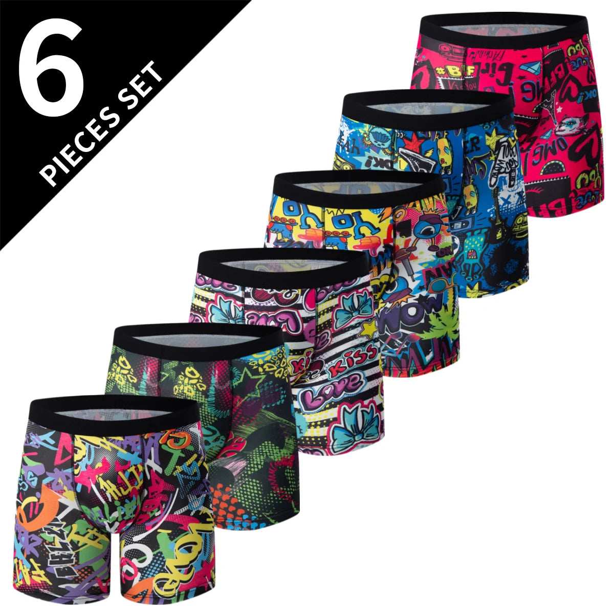 4/5 /10 Pcs Fashionable Men's Long Underwear Casual Boyshort Youth Sports Shorts Comfortable Breathable Stretch Shorts Underwear