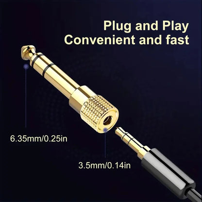 liulz Jack 6.5 6.35mm Male Plug to 3.5mm Female Connector Gold Plating Headphone Microphone AUX Audio Plug
