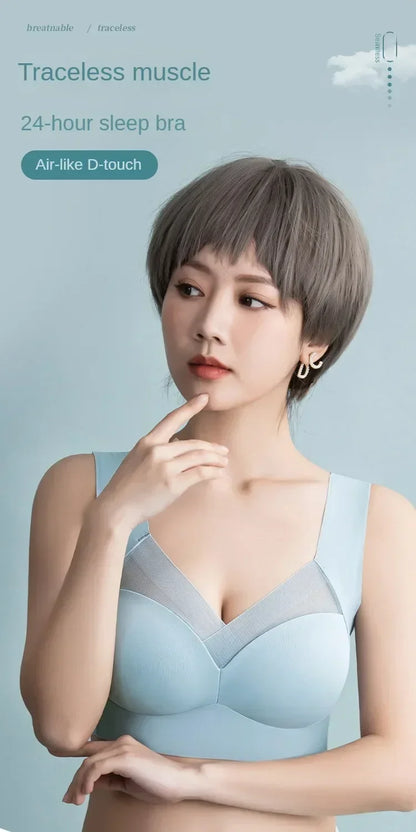 Soft Support Seamless Underwear Comfortable Gathering No Steel Ring Collection Light Thin Breathable Bra Style