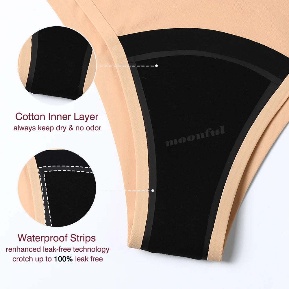 Seamless Period Underwear Girls High Waist Menstruation Panties Women's Menstrual Panties Ladies Menstrual Underwear Leak Proof