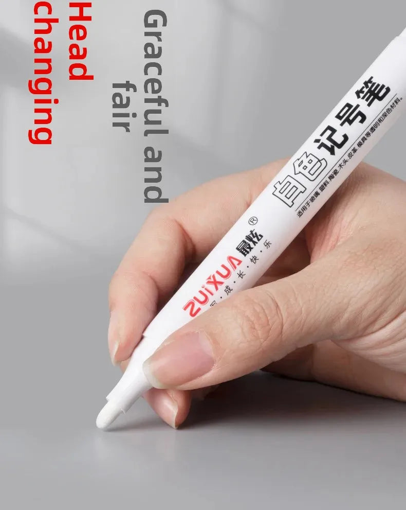 1/3/5 Pcs White Marker Pens 2.0mm Oily Waterproof White Gel Pen DIY Graffiti Sketching Markers Stationery Wrting School Supplies