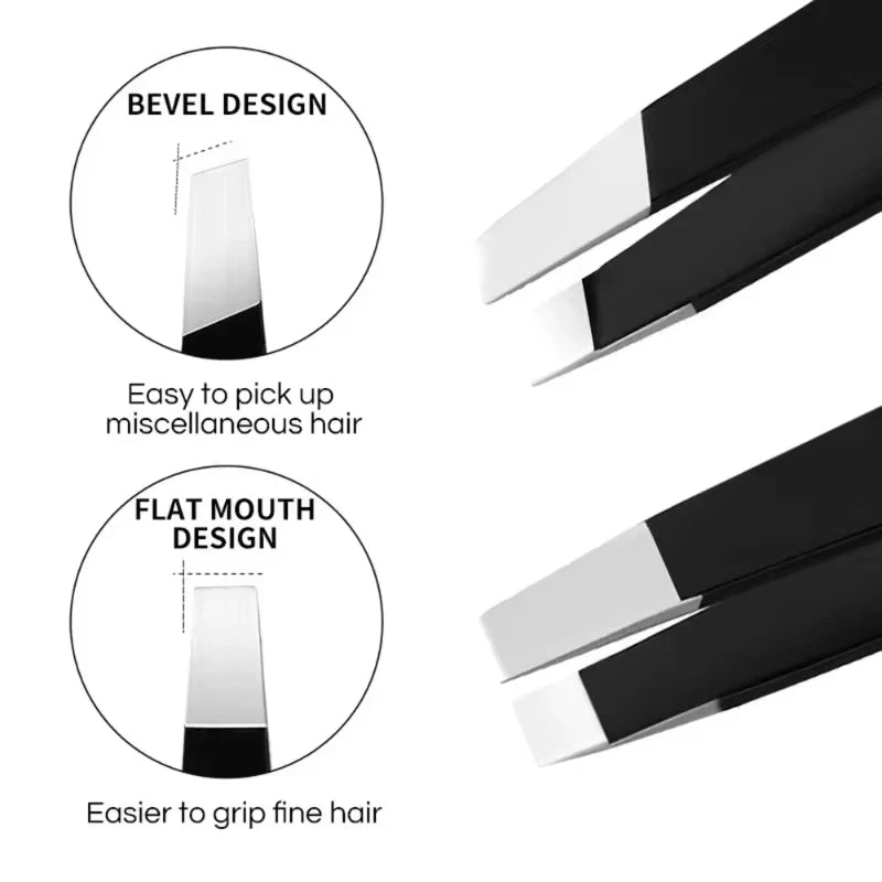 Stainless Steel Eyebrow Tweezers - Precision Hair Removal And Shaping Tool for Women and Men -  Durable And Comfortable Grip