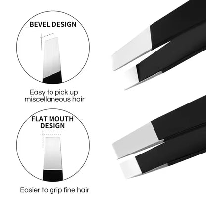 Stainless Steel Eyebrow Tweezers - Precision Hair Removal And Shaping Tool for Women and Men -  Durable And Comfortable Grip